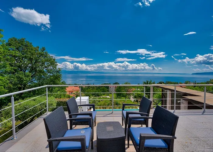 Sea View Lina - With Private Pool, Table Tennis And Pikado Villa Lovranska Draga